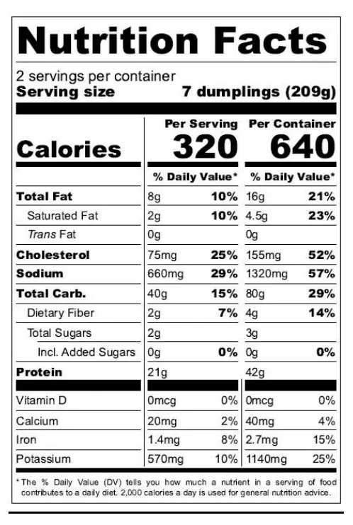 Flamin' Cajun Nutrition Facts